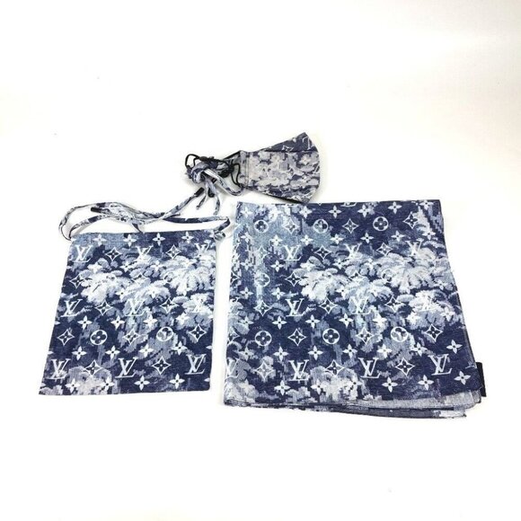 Auth LOUIS VUITTON MP2886 Monogram tapestry Three-piece set Mask & pouch & banda - Picture 10 of 11